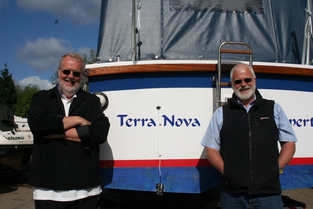 Mort Smith and his brother, Alan, stand beside Terra Nova - are they all too old for another adventure?
