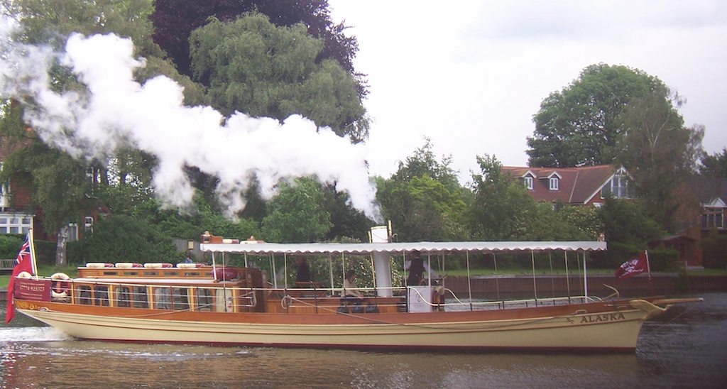 The steam launch Alaska has been beautifully restored and is still offering trips on the Thames during the summer. She is now owned by Thames Steamers Ltd.
