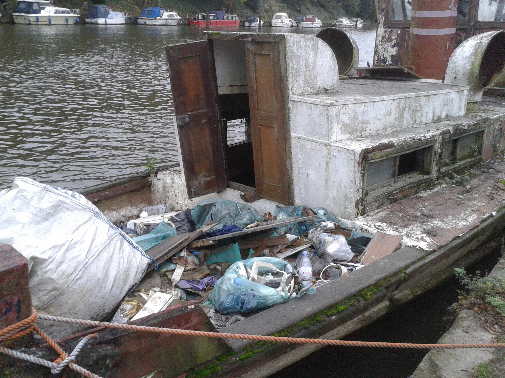 Sad sight: In a very sad state — the boat appears to have been used as a dumping ground.