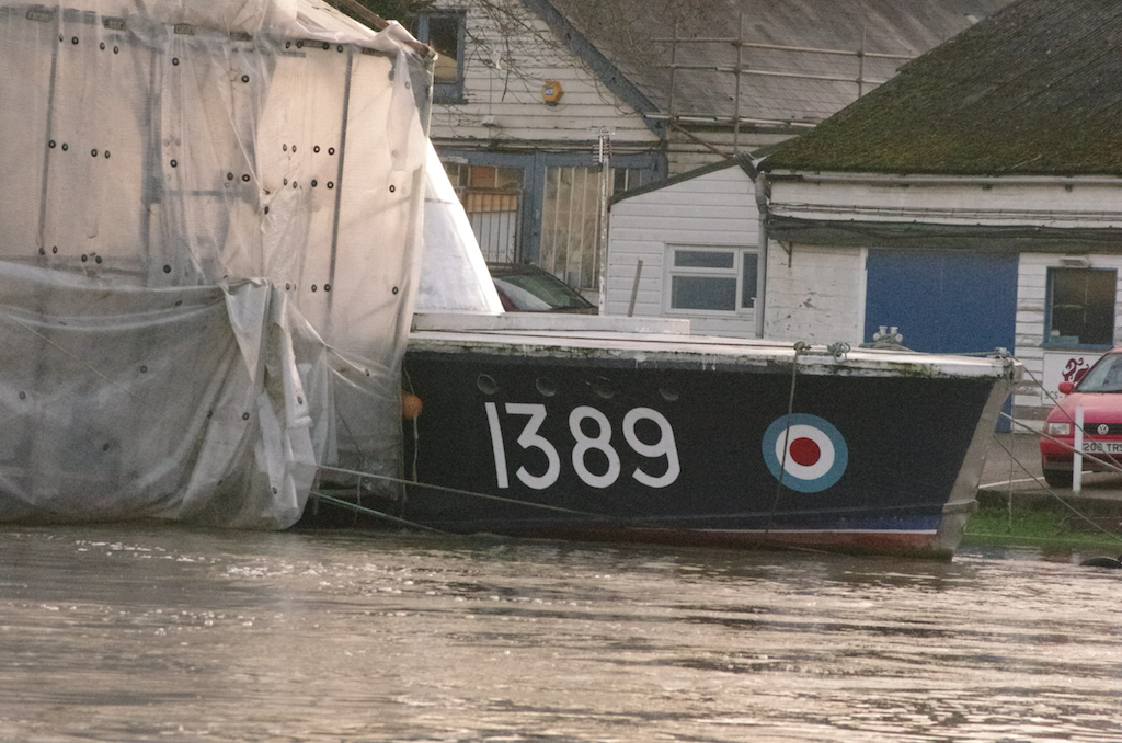 Air-sea rescue launch 1389 undergoing some work at Tims Boatyard in Staines