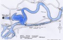 Doug Myers produced this map showing where the flood alleviation channel will empty into the Thames just downstream of Shepperton Lock.