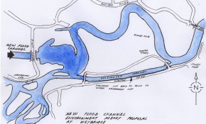 Residents channelling their own flood plans Doug Myers produced this map showing where the flood alleviation channel will empty into the Thames just downstream of Shepperton Lock.