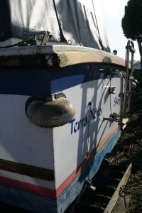 Terra Nova looking a little the worse for wear at the back of the boatyard – but work on refurbishment will get under way soon, says Mort