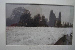 Ice floes on the Thames at Docket Eddy in the winter of 1940