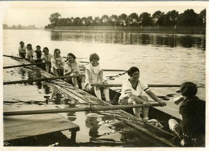 Founder member: Amy Gentry, sitting at stroke in the photo, was the found of Weybridge Ladies ARC