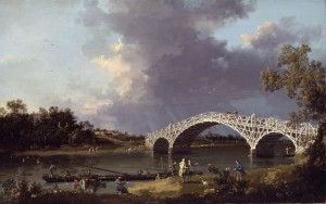 The first Walton Bridge, as painted by Canaletto